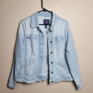 Isaac MizrahiBlue  Women's TRUE DENIM Jean Jacket with Patch Pockets Size 8